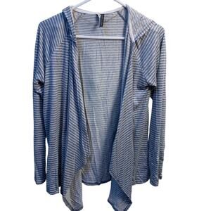 Jaclyn Smith Intimates Striped Hooded Cardigan. Size Small.
